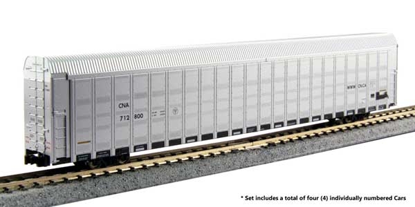 Load image into Gallery viewer, Kato N Scale Canadian Pacific Aluminum Autorack 4 Car Set 712846, 712849, 712853, 712952