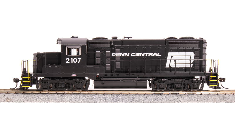 Load image into Gallery viewer, Broadway Limited HO Penn Central EMD GP20 Black w/ White DCC Sound #2107 - 7458