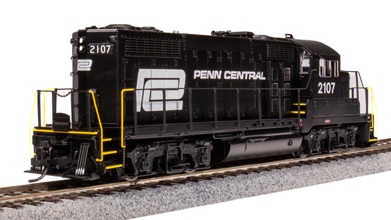 Load image into Gallery viewer, Broadway Limited HO Penn Central EMD GP20 Black w/ White DCC Sound #2107 - 7458