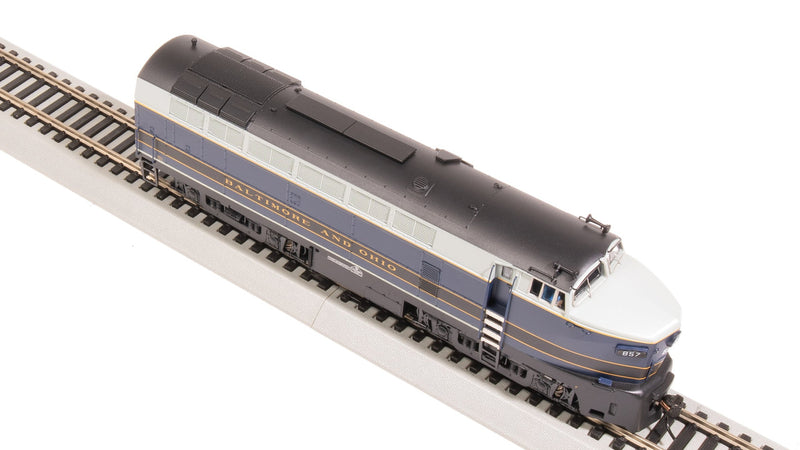 Load image into Gallery viewer, Broadway Limited HO Baltimore & Ohio RF-16 Sharknose Diesel 857 (DCC/Sound) - 7695