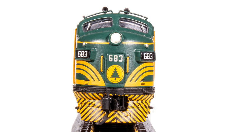 Load image into Gallery viewer, Broadway Limited N Scale MEC EMD F3A Green & Gold Diesel Locomotive #686 - 7734