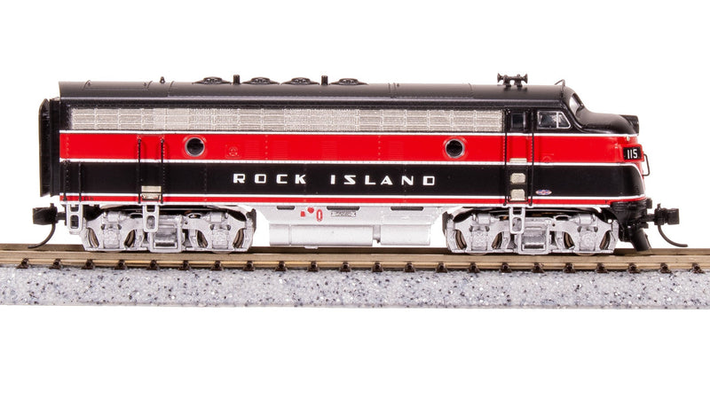 Load image into Gallery viewer, Broadway 7769 CRIP EMD F7A Red/Black w/ Aluminum Trucks Diesel Locomotive #115 - N