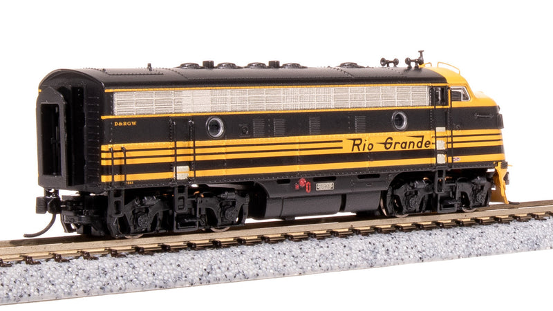 Load image into Gallery viewer, Broadway Limited N Scale DRGW EMD F7A Black 3-Stripe Diesel Locomotive 5564 - 7770