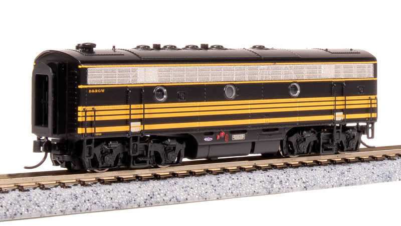 Load image into Gallery viewer, Broadway Limited N Scale DRGW EMD F7B Black 3-Stripe Diesel Locomotive 5563 - 7771