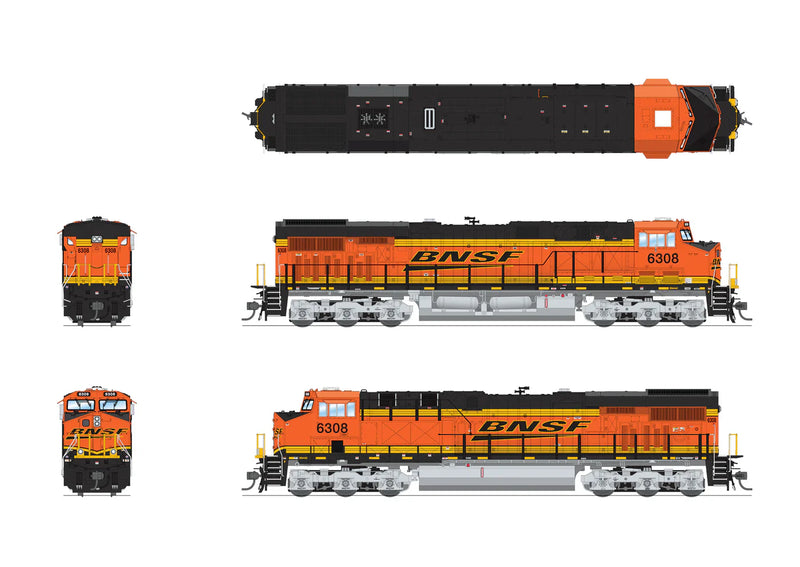 Load image into Gallery viewer, Broadway Limited HO Scale BNSF 6308 ES44AC GEVO Locomotive DCC/Sound Pargon 4