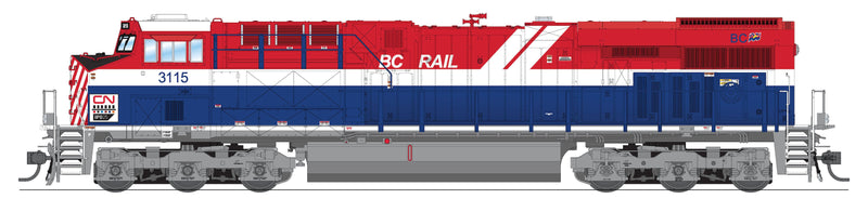 Load image into Gallery viewer, Broadway Limited HO Scale Canadian National BC Rail Heritage 3115 ES44AC GEVO Locomotive DCC/Sound Pargon 4