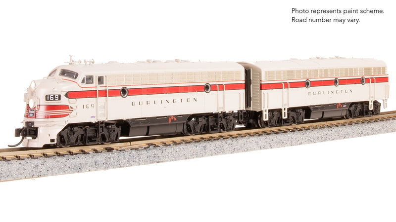 Load image into Gallery viewer, Broadway Limited N Scale F7 AB-Units CBQ #169A/169B DCC Sound Diesel New - 9246