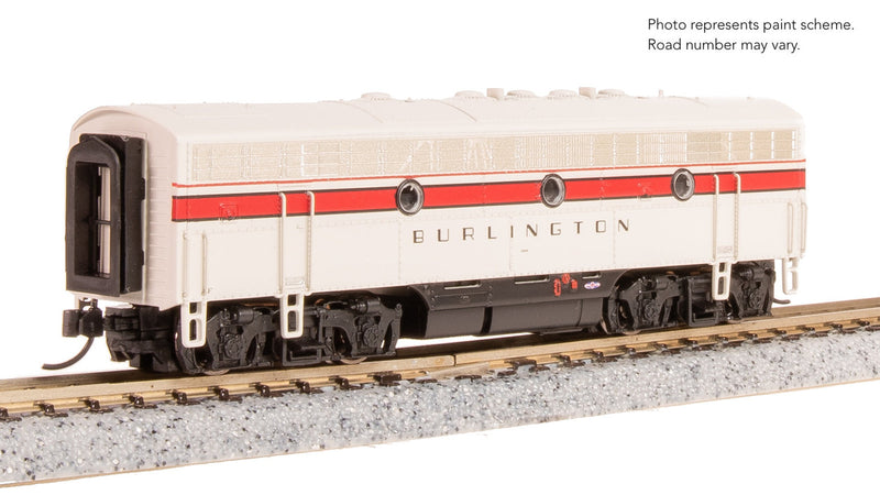 Load image into Gallery viewer, Broadway Limited N Scale F7 B-Unit CBQ #169B DC Stealth Diesel New - 9280