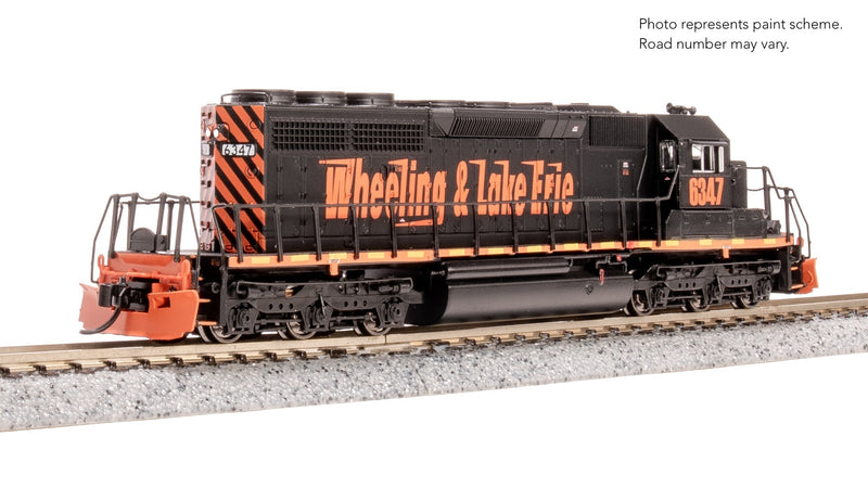 Load image into Gallery viewer, Broadway Limited 9472 EMD SD40-2, W&LE 6347, Black & Orange, Paragon4 Sound/DC/DCC, N