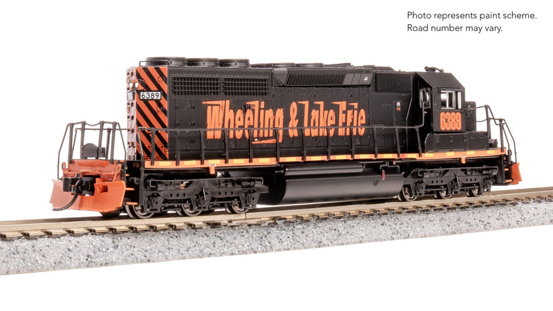Load image into Gallery viewer, Broadway Limited 9473 EMD SD40-2, W&LE 6389, Black & Orange, Paragon4 Sound/DC/DCC, N