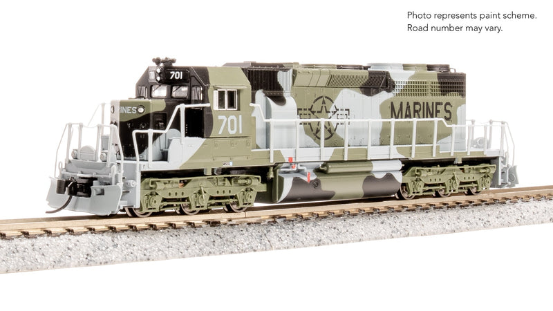 Load image into Gallery viewer, Broadway Limited 9475 EMD SD40-2, USMC Fantasy Scheme, Paragon4 Sound/DC/DCC, N