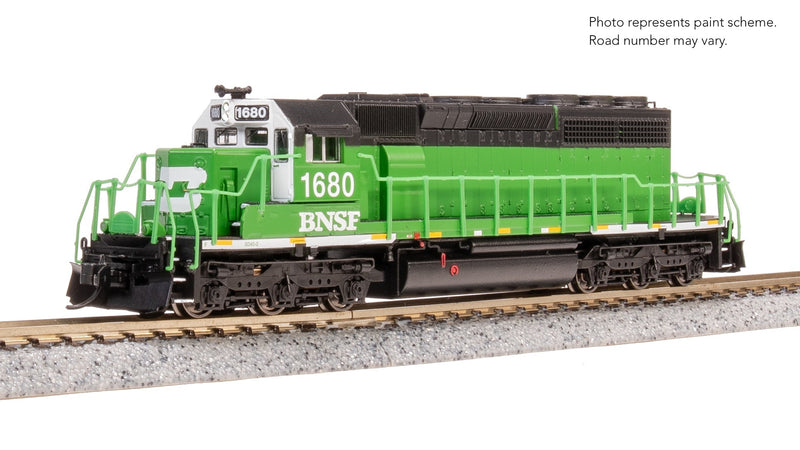 Load image into Gallery viewer, Broadway Limited 9482 EMD SD40-2, BNSF 1680, BN Black/Green/White w/ Patch, No-Sound / DCC-Ready, N