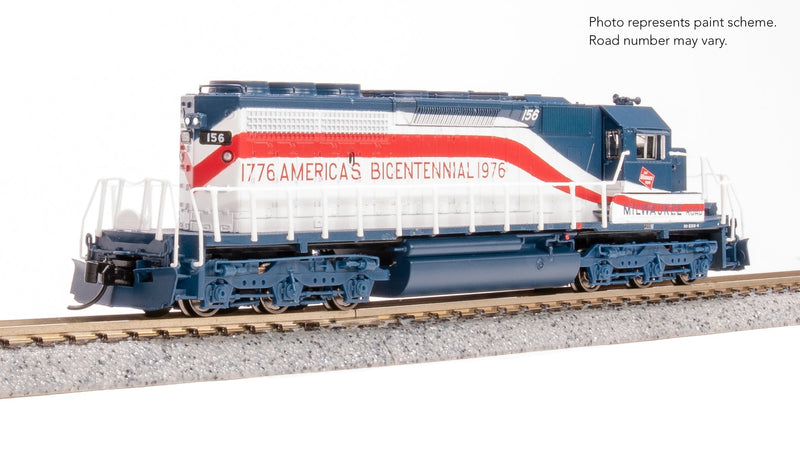 Load image into Gallery viewer, Broadway Limited 9486 EMD SD40-2, MILW 156, Bicentennial Paint Scheme, No-Sound / DCC-Ready, N