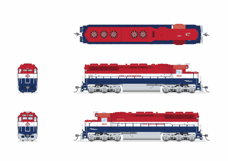 Load image into Gallery viewer, Broadway Limited HO 9801 SD45 Erie Lackawanna 3632 Bicentennial Paint No-Sound / DCC-Ready HO