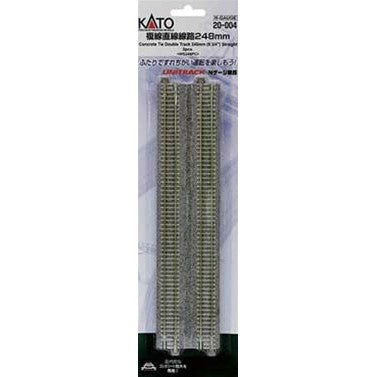Load image into Gallery viewer, Kato N Scale Concrete Tie Double Track 248mm 9-3/4" Straight 2 Pack