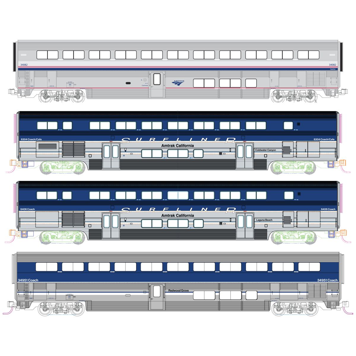 鉄道模型 KATO USA Amtrak SMOOTH SIDE PASSENGERCAR Amazon.com: Kato USA Model Train Products P42, Amfleet and