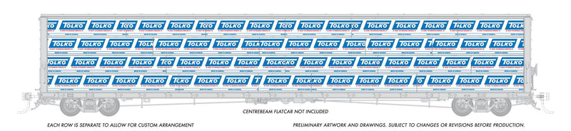 Load image into Gallery viewer, Rapido HO Scale Centerbeam Flatcar Lumber Load Tolko – RAP102167