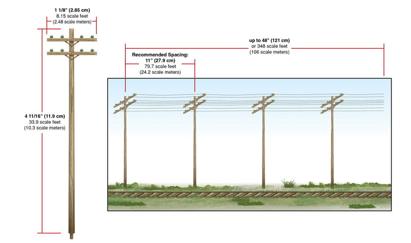 Load image into Gallery viewer, Woodland Scenics HO Pre-Wired Poles Double Crossbar