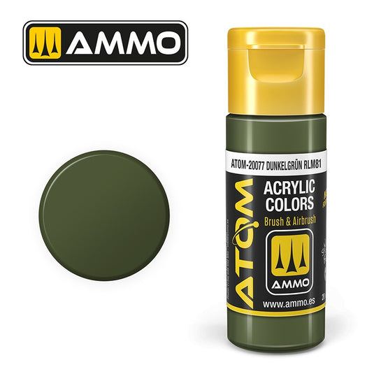 Ammo Mig Atom Color Acrylic Dunkelgrün RLM81 FS34079 - RLM81
