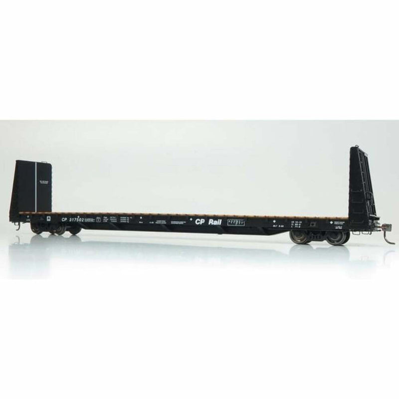 Load image into Gallery viewer, Rapido HO Scale Canadian Pacific Rail Black Marine Industries Bulkhead Flatcar (6) - 147002