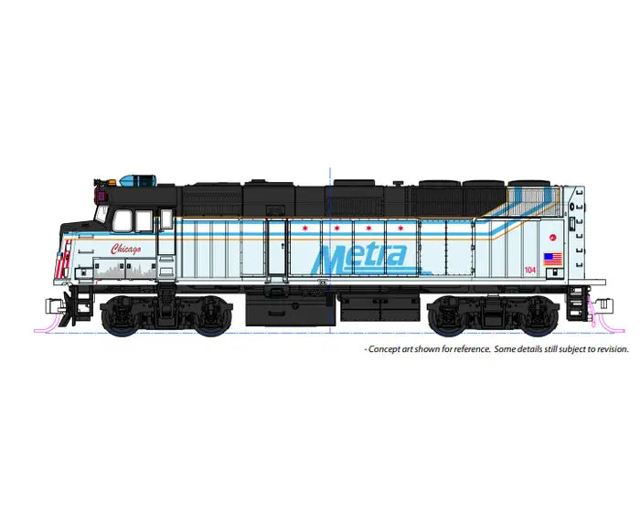 Load image into Gallery viewer, Kato N Scale Chicago Metra #104 City of Chicago F40PH Diesel Commuter Starter Set | 106Chicago