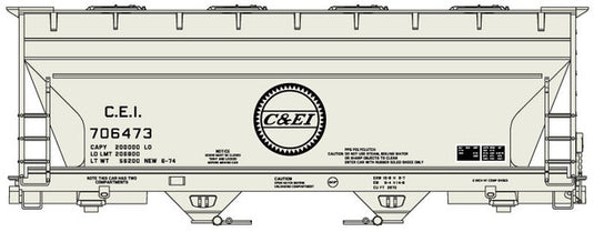 Accurail 81513 HO Chicago & Eastern Illinois Midwest 2-Bay ACF Covered Hopper