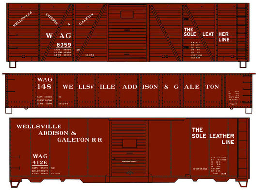 Accurail 8160 HO Scale Wellsville Addison & Galeton 3-Car Set