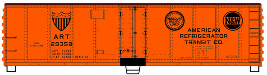 Accurail 8325 HO Scale 40' Steel Refrigerator Car ART N&W/Mopac Unassembled Kit