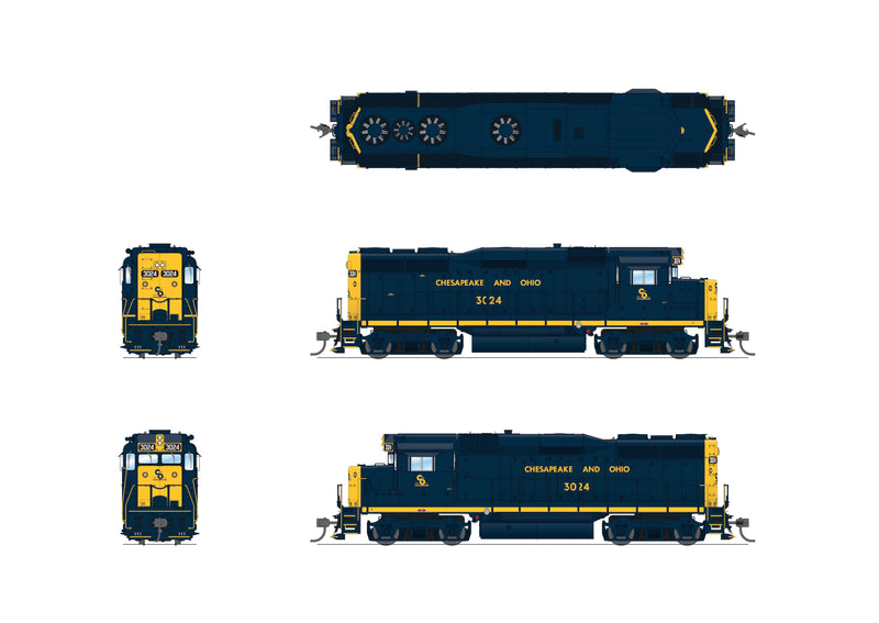 Load image into Gallery viewer, Broadway Limited HO Scale EMD GP30 C&O 3024 As-Delivered Paragon4 Sound/DC/DCC HO