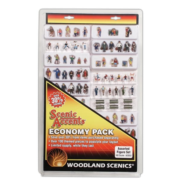 Load image into Gallery viewer, Woodland Scenics HO Assorted Figures Economy Pack