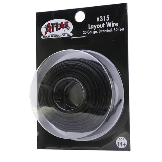Atlas HO 20g Wire Black (50ft)