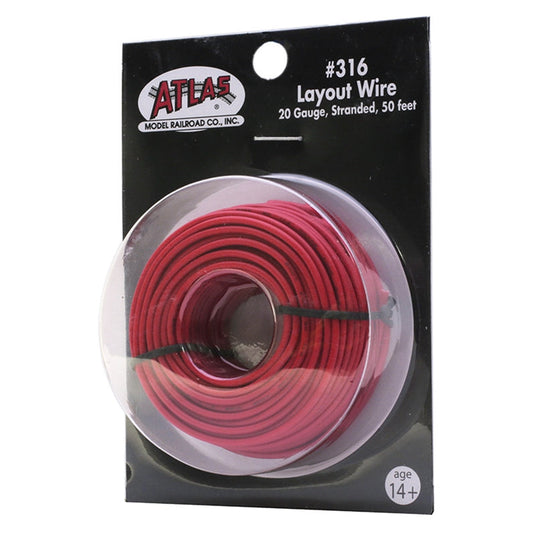 Atlas HO 20g Wire Red (50ft)