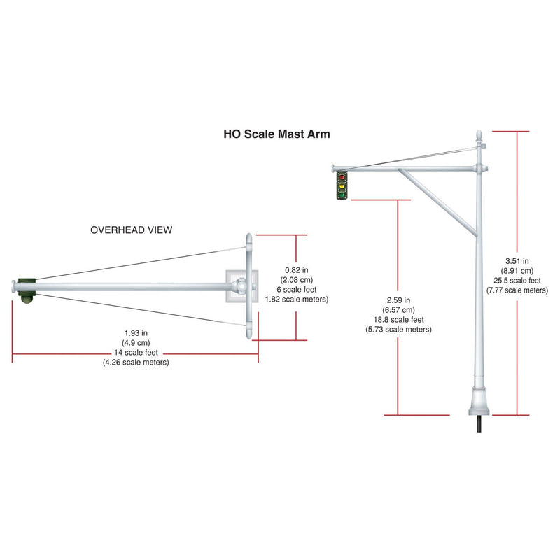 Load image into Gallery viewer, Woodland Scenics HO Scale Mast Arm Traffic Lights