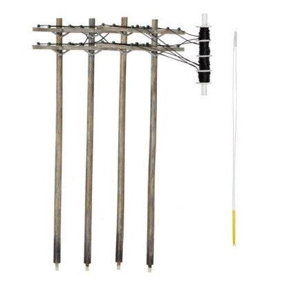 Load image into Gallery viewer, Woodland Scenics HO Pre-Wired Poles Double Crossbar