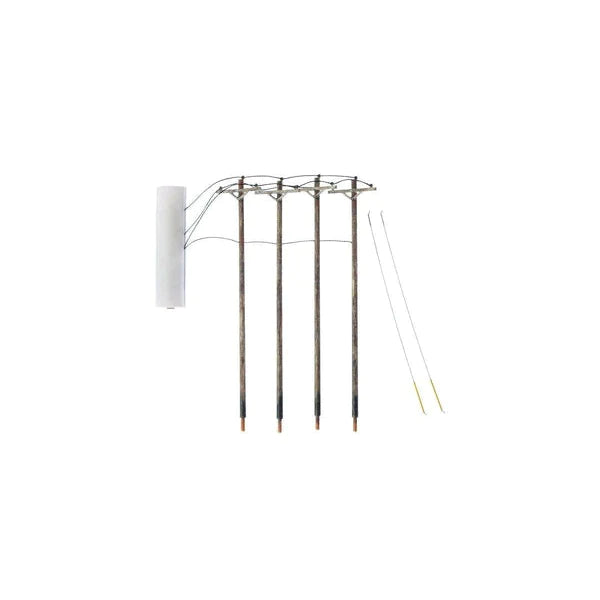 Load image into Gallery viewer, Woodland Scenics HO Pre-Wired Poles Single Crossbar