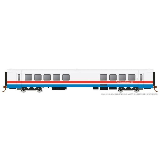 Rapido HO Scale Amtrak RTL Turboliner Coach Snack Bar Phase III Early #183 - 25103