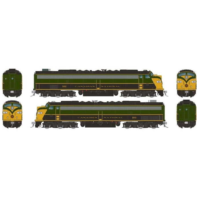 Rapido HO CN Green & Gold 102 + 103 EMD HEP E8A/E8A DCC/Sound