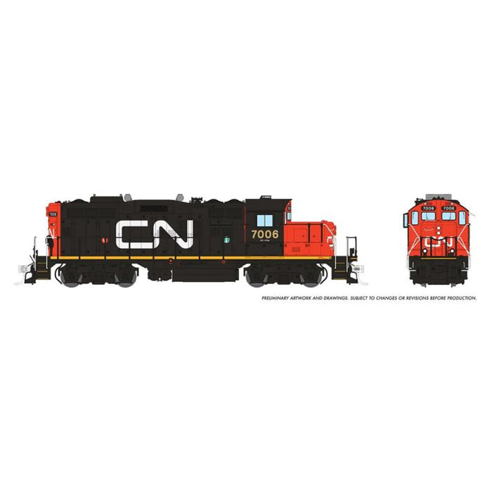 Rapido HO Scale GP9rm DCC Sound CN Large Noodle #7006