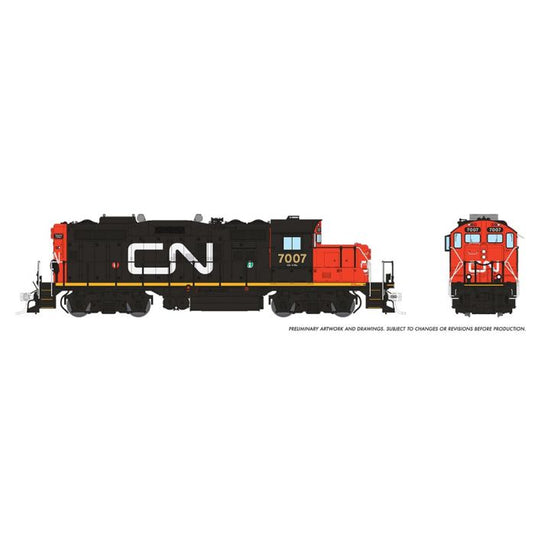 Rapido HO Scale GP9rm DC Only CN Large Noodle #7007