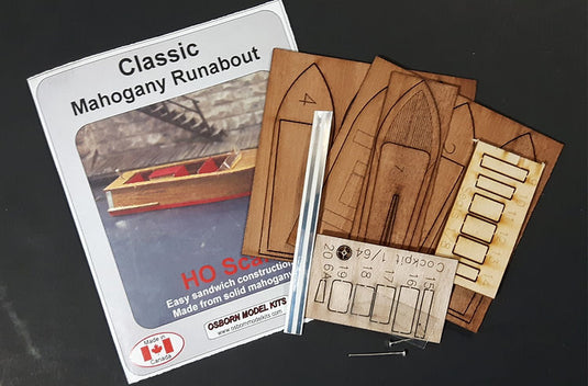 Osborn Models HO Scale 21' Mahogany Runabout 1001