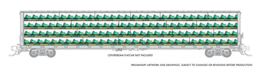 Rapido N Scale Centerbeam Flatcar Lumber Load Irving – RAP102155