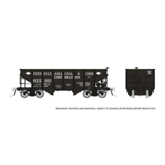 Rapido HO Scale Pennsylvania Coke & Coal PRR GLa 2-Bay Hopper (3 Pack) - 148017