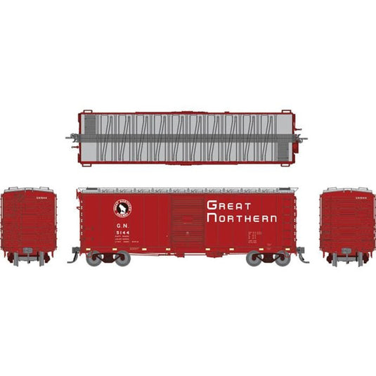 Rapido HO Great Northern Vermilion 40' Boxcar w/ Late IDNE Single Car - 155008A