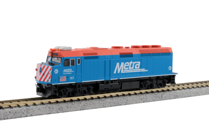 Kato N Scale Chicago Metra #157 City of Palestine F40PH Diesel