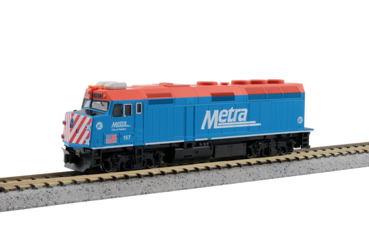 Kato N Scale Chicago Metra #157 City of Palestine F40PH Diesel