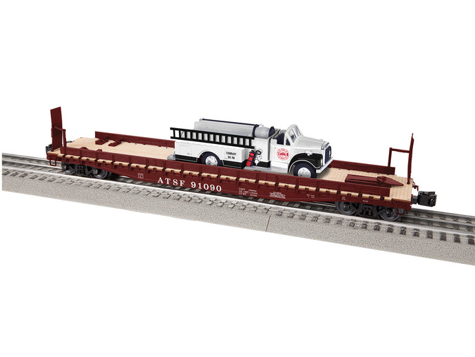 Lionel O Scale Santa Fe 50' Flatcar w/ Firetruck 