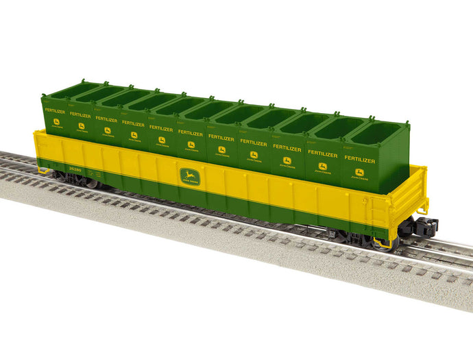 Lionel O Scale John Deere Gondola with Containers - 2426280
