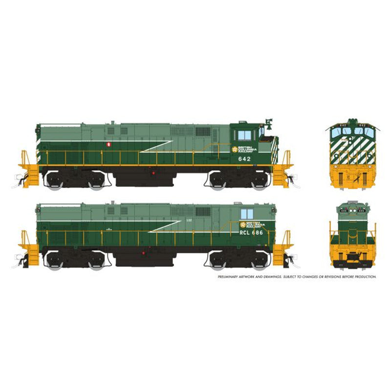 Load image into Gallery viewer, Rapido HO Scale BCR Green Lightning Stripe Scheme M420 + M420B #642 + #686 - 33029
