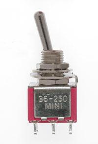 Miniatronics Mini Toggle Switch-DPDT-5 Amp-120 V-1/4 in Dia [8 pcs] MNT3626004