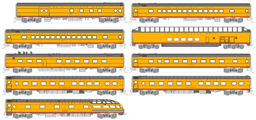 Kato N Scale Milwaukee Road Olympian Hiawatha 9-Car Set Post 1955 Scheme